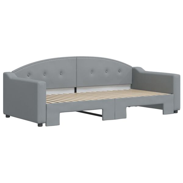 vidaXL Lit de jour avec lit gigogne gris clair 90x190 cm tissu