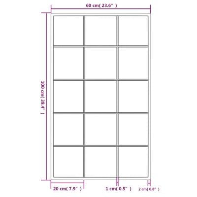 vidaXL Miroirs muraux 3 pcs noir 100x60 cm métal