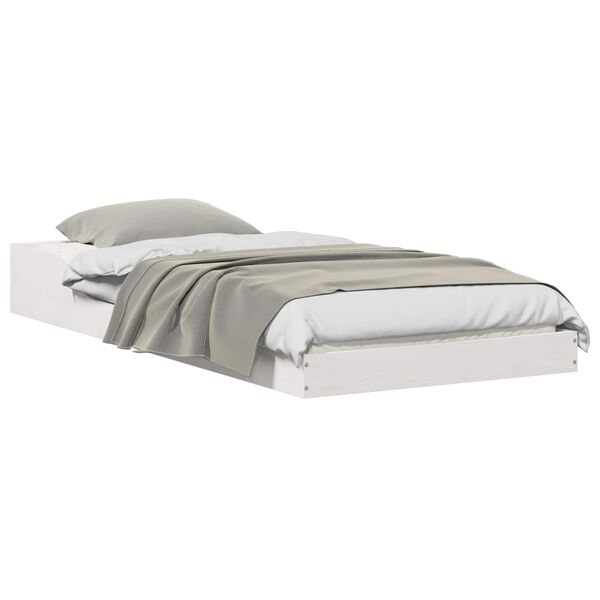 vidaXL Cadre de lit Blanc 100 x 220 cm Pin massif