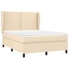 vidaXL Sommier &agrave; lattes de lit avec matelas Cr&egrave;me 140x200 cm Tissu