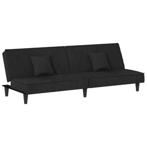 vidaXL Canap&eacute;-lit noir Velours