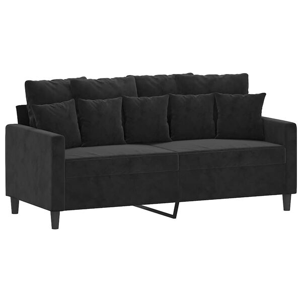 vidaXL Canap&eacute; &agrave; 2 places Noir 140 cm Velours
