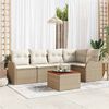 vidaXL Ensemble de canap&eacute; de jardin avec coussin 6 pcs Beige polyrotin