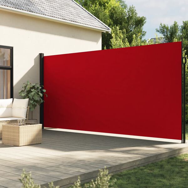 vidaXL Auvent lat&eacute;ral r&eacute;tractable rouge 200x500 cm