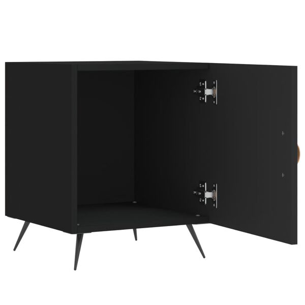 vidaXL Table de chevet noir 40x40x50 cm bois d&rsquo;ing&eacute;nierie