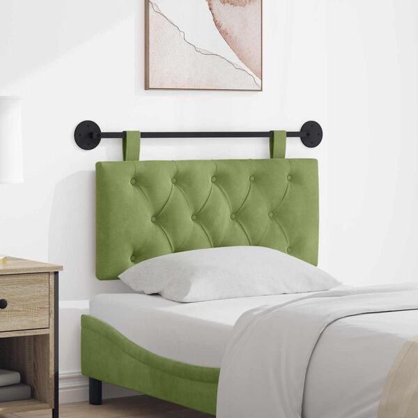 vidaXL T&ecirc;te de lit suspendue Vert clair 100 x 55 x 7 cm Velours