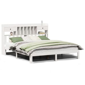 vidaXL Lit biblioth&egrave;que sans matelas blanc 180x200 cm bois pin massif