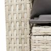 vidaXL Chaise &agrave; bascule de jardin avec coussins gris clair poly rotin