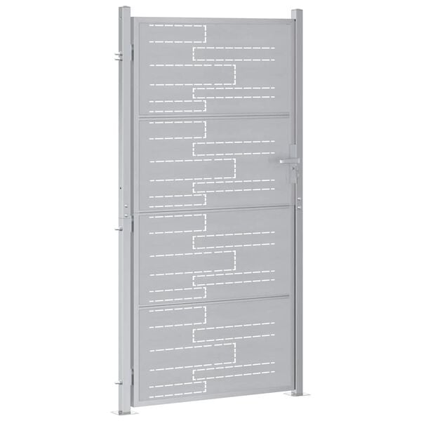 vidaXL Porte de Jardin Argenté 96 x 200 cm Acier inoxydable