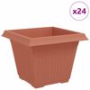 vidaXL Pot de Fleurs Carr&eacute; 24 pc Rouge brique 43 x 43 x 33,5 cm