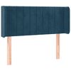 vidaXL T&ecirc;te de lit avec oreilles Bleu fonc&eacute; 93x16x78/88 cm Velours