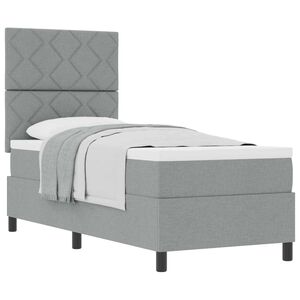 vidaXL Lit &agrave; ressorts avec matelas Gris clair 80 x 200 cm tissu