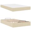 vidaXL Cadre de lit avec matelas avec matelas 2 pcs Cr&egrave;me tissu