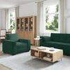 vidaXL Ensemble de canap&eacute;s 3 pcs avec coussins Vert fonc&eacute; Velours