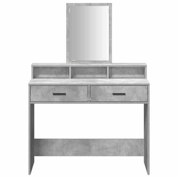vidaXL Table de Toilette avec tiroir Gris b&eacute;ton 100 x 41 x 140 cm