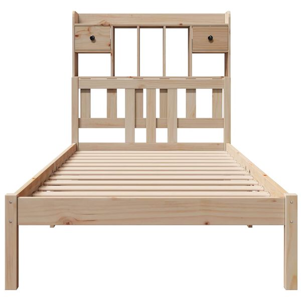 vidaXL Lit biblioth&egrave;que sans matelas 90x190 cm bois de pin massif