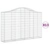 vidaXL Paniers &agrave; gabions arqu&eacute;s 13 pcs 200x30x120/140 cm Fer galvanis&eacute;