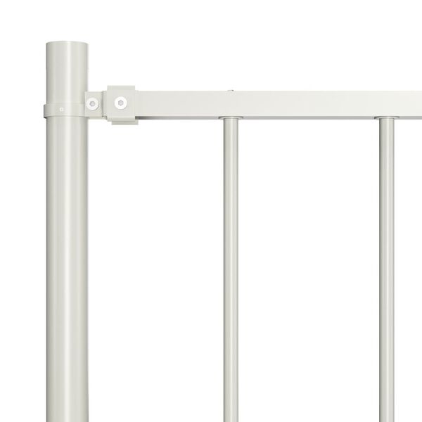 vidaXL Panneau de cl&ocirc;ture avec poteaux en acier thermolaqu&eacute; 1,7 x 1 m Blanc