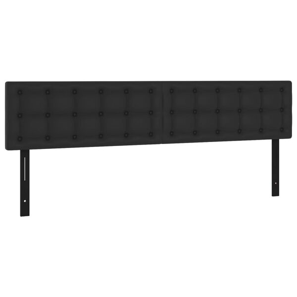 vidaXL T&ecirc;tes de lit 2 pcs noir 100x5x78/88 cm similicuir