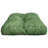 vidaXL Coussin de palette motif de feuilles 70x40x12 cm tissu