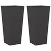 vidaXL Jardini&egrave;res 2 pcs noir 35x35x75 cm acier