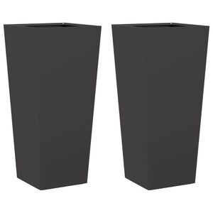 vidaXL Jardini&egrave;res 2 pcs noir 35x35x75 cm acier