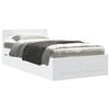 vidaXL Cadre de lit avec t&ecirc;te de lit sans matelas blanc 75x190 cm