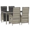 vidaXL Ensemble &agrave; manger de jardin 5 pcs coussins gris r&eacute;sine tress&eacute;e
