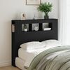 vidaXL T&ecirc;te de lit &agrave; LED noir 120x18,5x103,5 cm bois d'ing&eacute;nierie