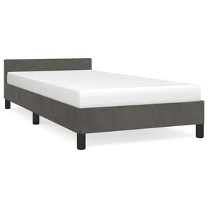 vidaXL Cadre de lit sans matelas gris fonc&eacute; 90x190 cm velours