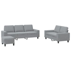 vidaXL Ensemble de canap&eacute;s 3 pcs gris clair tissu