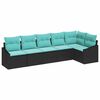 vidaXL Ensemble de Canap&eacute;s avec coussin 6 pcs Noir polyrotin