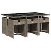 vidaXL Ensemble &agrave; manger de jardin et coussins 7 pcs gris rotin
