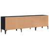 vidaXL Meuble TV Ch&ecirc;ne noir 150 x 30 x 45 cm Bois d'ing&eacute;nierie et fer