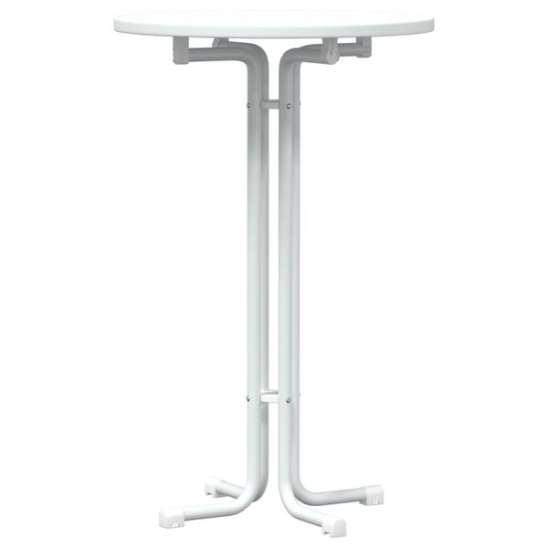 vidaXL Table de bar blanc &Oslash;70x110 cm bois d'ing&eacute;nierie et acier