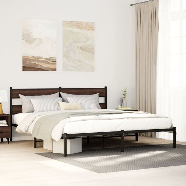 vidaXL Cadre de lit sans matelas avec t&ecirc;te de lit 183x213 cm