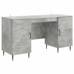 vidaXL Bureau Gris b&eacute;ton 142,5 x 50 x 75 cm Bois d'ing&eacute;nierie