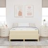 vidaXL Cadre de lit avec matelas Cr&egrave;me 140 x 200 cm tissu