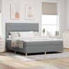 vidaXL Lit &agrave; ressort LED avec matelas Gris clair 180 x 200 cm tissu
