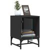 vidaXL Table de chevet avec porte en verre noir 35x37x50 cm
