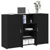vidaXL Bureau de r&eacute;ception ch&ecirc;ne noir 155x50x103,5cm bois d'ing&eacute;nierie
