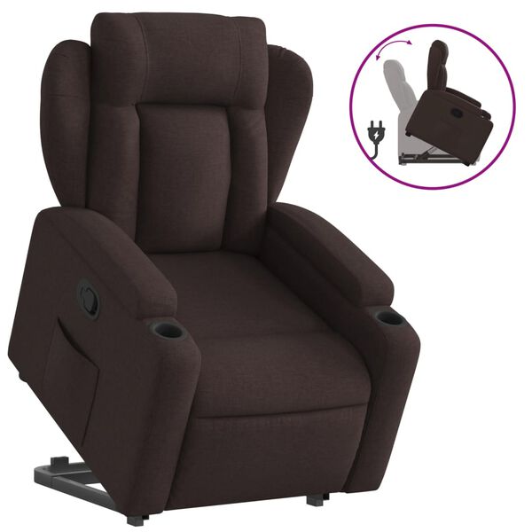 vidaXL Fauteuil inclinable marron fonc&eacute; tissu