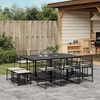 vidaXL Ensemble &agrave; manger de jardin 11 pcs coussins noir r&eacute;sine tress&eacute;e