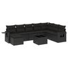 vidaXL Salon de jardin 9 pcs avec coussins noir r&eacute;sine tress&eacute;e