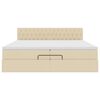 VidaXL Cadre de lit ottoman avec matelas cr&egrave;me 200x200 cm tissu