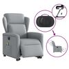 vidaXL Fauteuil inclinable de massage &eacute;lectrique Gris clair Tissu