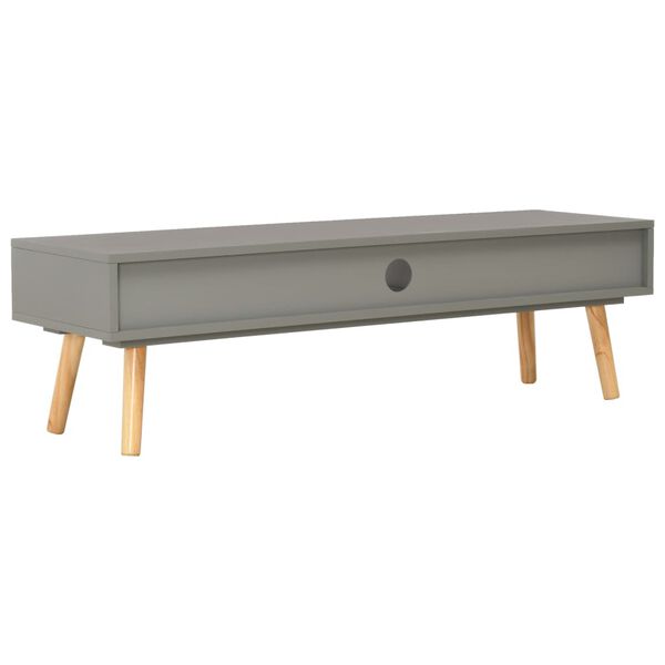 vidaXL Meuble TV gris 120x35x35 cm Bois de pin massif