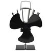 vidaXL Ventilateur de po&ecirc;le aliment&eacute; par chaleur 3 pales Noir