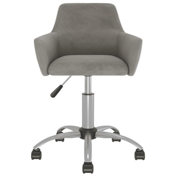 vidaXL Chaise pivotante de salle &agrave; manger Gris clair Velours