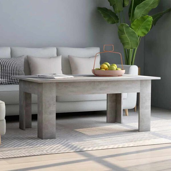 vidaXL Table basse Gris b&eacute;ton 100x60x42 cm Bois d&rsquo;ing&eacute;nierie